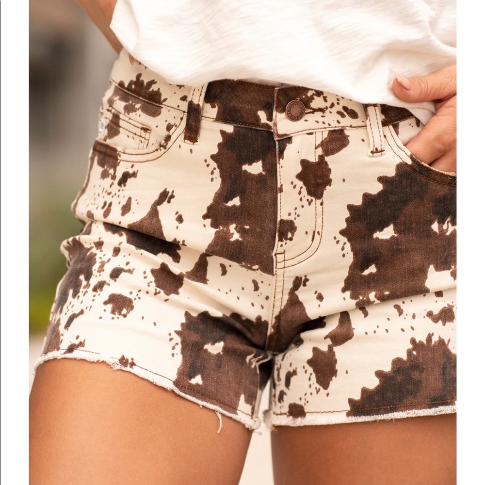 Judy Blue Cow Print Shorts